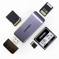 Ugreen 4 in1 Adapter USB card reader SD + microSD silver (50541) (UGR50541)