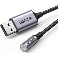 Ugreen Audio Adapter CM477 USB to Mini Jack 3.5mm AUX grey (30757) (UGR30757)