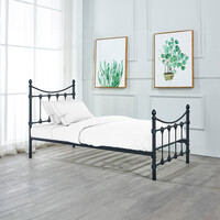 Κρεβάτι Beowulf pakoworld μαύρο μεταλλικό 90x190εκ