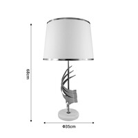 Επιτραπέζιο φωτιστικό Astral Inart Ε27 χρυσό μέταλλο-λευκό ύφασμα Φ35x68εκ