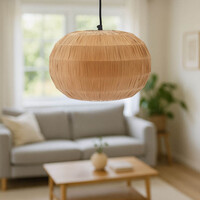 Φωτιστικό οροφής Ozelia Inart καφέ press papier-μέταλλο Φ33x122εκ