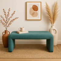 Σκαμπό Gagga Inart βελούδο σε πράσινη απόχρωση 110x40x45εκ