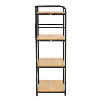 Ραφιέρα επιδαπέδια Depo pakoworld μέταλλο μαύρο-mdf σε oak απόχρωση 60x40x120εκ