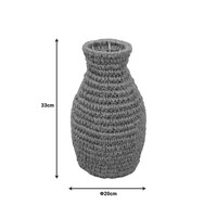 Βάζο Agelen I Inart sisal σε φυσική απόχρωση Φ20x33εκ