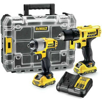 Dewalt DCK211D2T Σετ DCD710 Δραπανοκατσάβιδο 12V & DCF815 Παλμικό Κατσαβίδι 12V & 2x2Ah Li-Ion & TSTAK