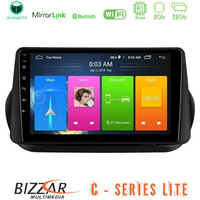 Bizzar c Series Lite 4core Android14 2+32gb  Fiat Fiorino/citroen Nemo/peugeot Bipper Navigation Multimedia Tablet 9" u-c-Ft1025