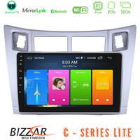 Bizzar c Series Lite 4core Android14 2+32gb  Toyota Yaris Navigation Multimedia Tablet 9" (Ασημί Χρώμα) u-c-Ty626s