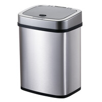 HOME USE κάδος απορριμμάτων HUH-0256 με φωτοκύτταρο, ανοξείδωτο ατσάλι, 15lt, ασημί