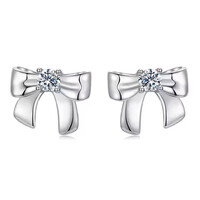 BAMOER σκουλαρίκια καρφωτά MSE085 με μοϊσσανίτη, ασήμι 925, ασήμι