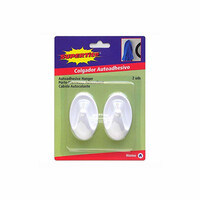 Supertite 7970 Οβάλ Γαντζάκια Τοίχου Λευκά 2ΤΜΧ