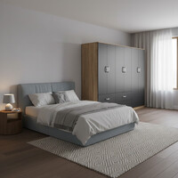 Ντουλάπα εξάφυλλη Lego pakoworld sonoma-ανθρακί 240x42x180εκ