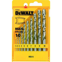 Dewalt DT5921 Τρυπάνια Μετάλλου HSS-G Σετ10 Τεμαχίων