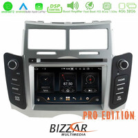 Bizzar oem Toyota Yaris 2006-2011 8core Android12 4+32gb Navigation Multimedia (Ασημί Χρώμα) u-px5-Ty47sl