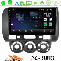 Cadence x Series Honda Jazz 2002-2008 (Manual A/c) 8core Android12 4+64gb Navigation Multimedia Tablet 9 u-x-Hd100n