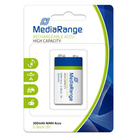 Επαναφορτιζόμενη Μπαταρία MediaRange High Cap. NiMH Accus E-Block HR22 9V (6HR61) (MRBAT124)