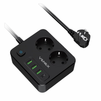 jager ΠΟΛΥΠΡΙΖΟ ΣΟΥΚΟ - 2 ΘΕΣΕΙΣ ΣΟΥΚΟ - 3 ΘΥΡΕΣ USB A - 1 ΘΥΡΑ USB-C 30W (HB4U2E-C)