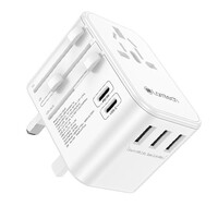 LAMTECH UNIVERSAL TRAVEL ADAPTER WITH 3xUSB + 2xTYPE-C OUTPUTS 35W