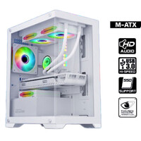 ARMAGGEDDON GAMING PC CASE MATX AQUARON WHITE