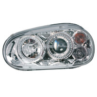 AL-0982.2 Φανάρια Μπροστινά Angel Eyes VW GOLF 4 1998+ - Χρωμίου