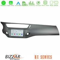Bizzar oem Citroen c3 2009-2016 8core Android12 4+64gb Navigation Multimedia Deckless 7 με Carplay/androidauto (Γκρι Χρώμα) u-mtf-Ct9597gr