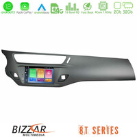 Bizzar oem Citroen c3 2009-2016 4core Android12 2+32gb Navigation Multimedia Deckless 7 με Carplay/androidauto (Γκρι Χρώμα) u-mtt-Ct9597gr