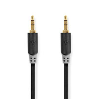 Nedis Καλώδιο 3.5mm male - 3.5mm male Μαύρο 0.5m (CABW22000AT05) (NEDCABW22000AT05)