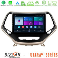 Bizzar Ultra Series Jeep Cherokee 2014-2019 8core Android13 8+128gb Navigation Multimedia Tablet 9 u-ul2-Jp0077