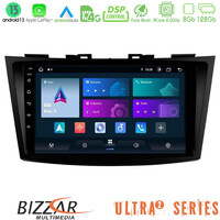 Bizzar Ultra Series Suzuki Swift 2011-2016 8core Android13 8+128gb Navigation Multimedia Tablet 9 u-ul2-Sz523
