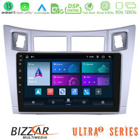 Bizzar Ultra Series Toyota Yaris 8core Android13 8+128gb Navigation Multimedia Tablet 9 (Ασημί Χρώμα) u-ul2-Ty626s