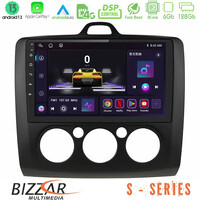 Bizzar s Series Ford Focus Manual ac 8core Android13 6+128gb Navigation Multimedia Tablet 9 (Μαύρο Χρώμα) u-s-Fd0041mb