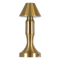 GloboStar® LUNNA 76480 Μοντέρνο Επιτραπέζιο Φωτιστικό Πορτατίφ LED 1.5W 105lm 120° DC 5V Επαναφορτιζόμενο με Μπαταρία Li-ion 1800mAh - Διακόπτη Αφής με 3 Εναλλαγές Φωτισμού CCT Θερμό - Φυσικό - Ψυχρό 1500K - 4500K - 6000K Dimmable - D9 x 23cm - Χρυσό