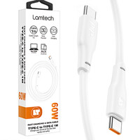 LAMTECH CHARGE AND DATA CABLE TYPE-C TO TYPE-C 60W 1M WHITE