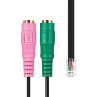 POWERTECH Καλώδιο RJ10 σε 2x 3.5mm, 0.30cm, μαύρο