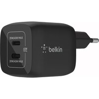 Belkin WCH011vfBK BOOST↑CHARGE PRO Dual USB-C® GaN Wall Charger with PPS 45W