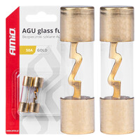 03486/AM ΑΣΦΑΛΕΙΕΣ ΓΥΑΛΙΝΕΣ AGU AGU 50A 38x10,3mm  ΑΜΙΟ - 2 ΤΕΜ.