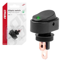 03087/AM ΔΙΑΚΟΠΤΗΣ ON/OFF  3 ΕΠΑΦΩΝ ΜΕ LED ΠΡΑΣΙΝΟ 12/24V Φ12mm 30A ΜΕ ΣΠΕΙΡΩΜΑ ΟΒΑΛ ΑΜΙΟ - 1 ΤΕΜ.