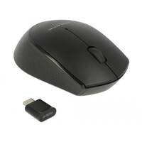 DELOCK ασύρματο ποντίκι 12526, Οπτικό, USB-C receiver, 3-button, μαύρο