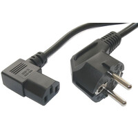 POWERTECH καλώδιο τροφοδοσίας για Η/Υ CAB-P015, 90°, 3 Pin, 1.5m, μαύρο