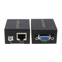 POWERTECH VGA Signal Extender SLOT-019, Digital to Analog L/R Audio, 60m