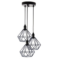 POWERTECH τρίφωτο φωτιστικό οροφής HLL-0004, E27, Φ20, μεταλλικό, μαύρο