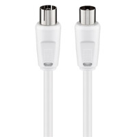 GOOBAY καλώδιο κεραίας αρσενικό σε θηλυκό 11511, 70dB, 2.5m, λευκό