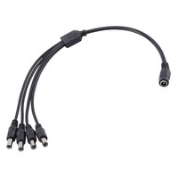FOLKSAFE splitter DC1F4M, 1 θηλυκό σε 4 αρσενικά, 5.5x2.1mm, 4τμχ