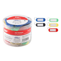 MP μπρελόκ κλειδιών με ετικέτα PA363, 20x58mm, διάφορα χρώματα, 50τμχ