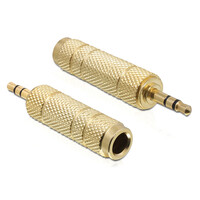 DELOCK αντάπτορας 3.5mm σε 6.35mm 65360, μεταλλικό, gold plated