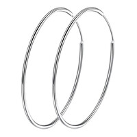 BAMOER σκουλαρίκια κρίκοι SCE710, 30mm, ασήμι 925, ασημί