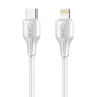 LDNIO καλώδιο Lightning σε USB-C LC121I, 30W PD, 1m, λευκό