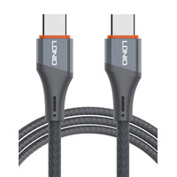 LDNIO καλώδιο USB-C σε USB-C LC631C, 65W PD, 1m, γκρι