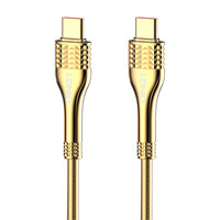 LDNIO καλώδιο USB-C σε USB-C LC651C, 65W, 1m, χρυσό