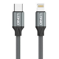 LDNIO καλώδιο Lightning σε USB-C LC442I, 30W PD, 2m, γκρι