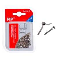 MP διχαλωτοί συνδετήρες PA352-3, μεταλλικοί, 25mm, ασημί, 25τμχ
